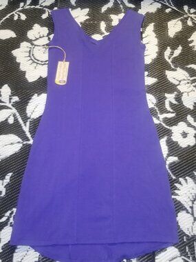Maggie's Organics Fair Trade Organic Cotton V-Panel Dress- Violet L/Lrg NWT